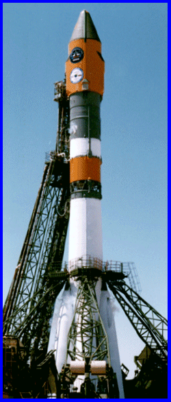 Russian Rocket w/ satellite on pad!!!